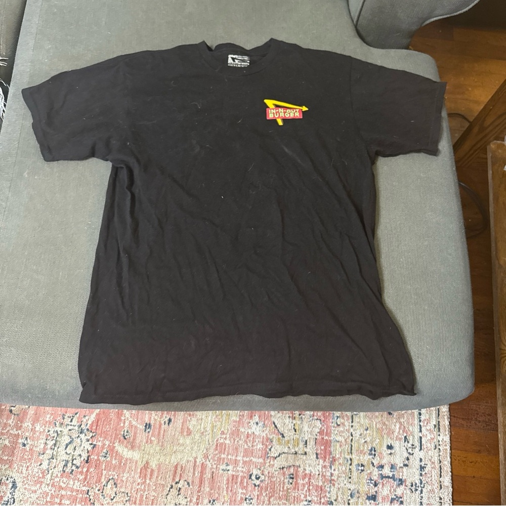 In and Out Black Short Sleeve Tee with Graphic 75 Years Large